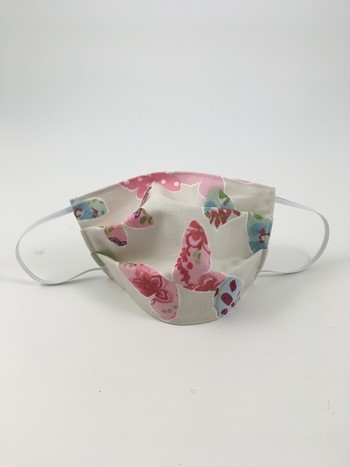 Masque Barrière Femme - <span style="color:#af030c">PAPILLONS ROSES